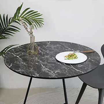 Abyssaly Black Marble Contact Paper Granite Peel and Stick Wallpaper for Countertop Self-Adhesive Waterproof Thicken Wallpaper Kitchen Bathroom and Furniture 11.8" X 78.7"