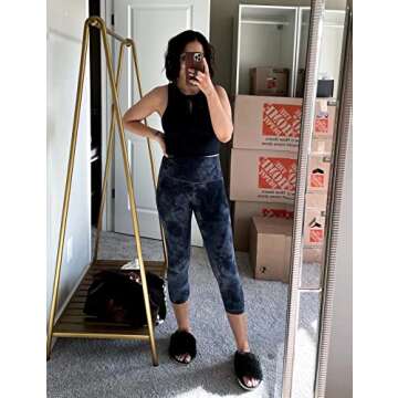 HeyNuts Women's High Waisted Yoga Capris - Buttery Soft Comfort