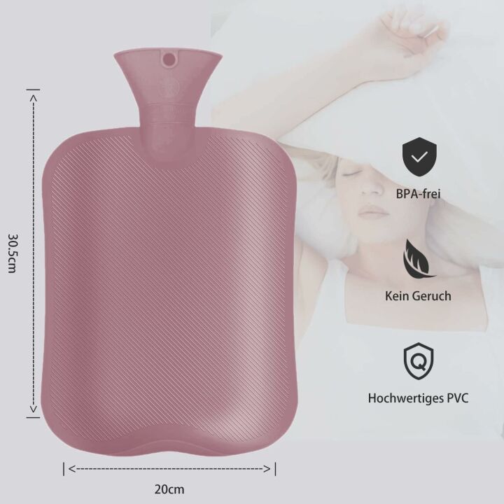 OliviaLiving Hot Water Bottle 2L for Pain Relief