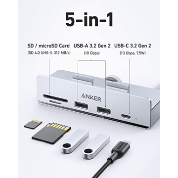 Anker 535 USB-C Hub (5-in-1) for iMac | 10 Gbps Transfer Speed