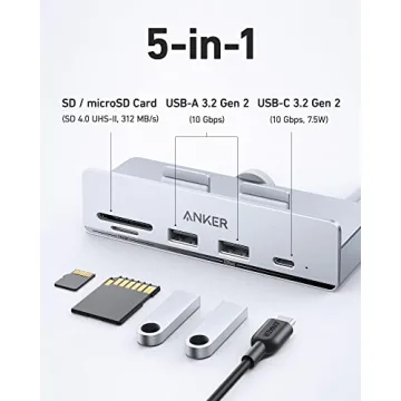 Anker 535 USB-C Hub (5-in-1) for iMac | 10 Gbps Transfer Speed