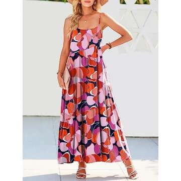 ANRABESS Women Summer Casual Loose Sleeveless Sundress Spaghetti Strap Flowy Boho Linen Beach Vacati...