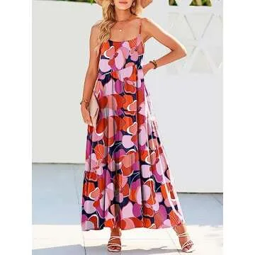 ANRABESS Women Summer Casual Loose Sleeveless Sundress Spaghetti Strap Flowy Boho Linen Beach Vacati...