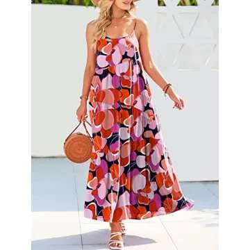 ANRABESS Women Summer Casual Loose Sleeveless Sundress Spaghetti Strap Flowy Boho Linen Beach Vacation Maxi Long Dress Print Floral Small