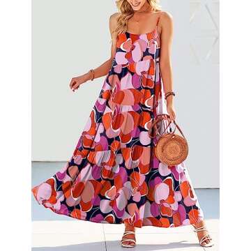 ANRABESS Women Summer Casual Loose Sleeveless Sundress Spaghetti Strap Flowy Boho Linen Beach Vacation Maxi Long Dress Print Floral Small