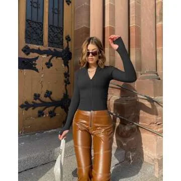 OQQ Womens Fitted Long Sleeve Tops for All Occasions