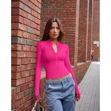 OQQ Womens Fitted Long Sleeve Tops for All Occasions