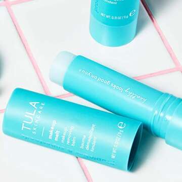 TULA Skin Care Makeup Melt Makeup Removing Balm - Travel-Friendly, Dissolves Stubborn Makeup and Softens Skin, 0.32 oz.