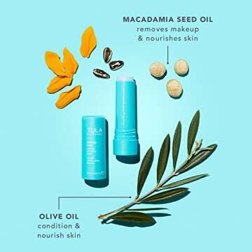 TULA Skin Care Makeup Melt Makeup Removing Balm - Travel-Friendly, Dissolves Stubborn Makeup and Softens Skin, 0.32 oz.