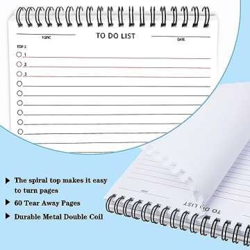 To Do List Notepad, Undated Daily To Do List Notebook with 60 Sheets Task Planner Pad, Waterproof Cover/Twin-Wire Binding To do List Planner for Office/School Supplies, A5(5.5" X 8.5") - 3PCS/Set