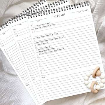 To Do List Notepad, Undated Daily To Do List Notebook with 60 Sheets Task Planner Pad, Waterproof Cover/Twin-Wire Binding To do List Planner for Office/School Supplies, A5(5.5" X 8.5") - 3PCS/Set