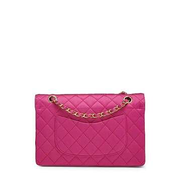 Chanel, Pre-Loved Pink Quilted Satin Classic Double Flap Medium, Pink