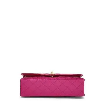 Chanel Pink Quilted Satin Classic Double Flap Bag