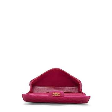 Chanel, Pre-Loved Pink Quilted Satin Classic Double Flap Medium, Pink
