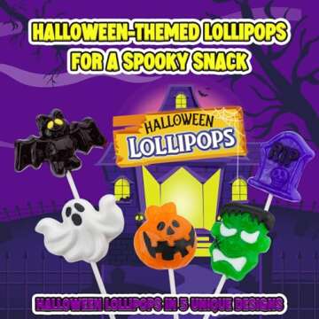 Amos Halloween Candy Lollipop, Monster Variety Suckers Individually Wrapped, Spooky Candies for Tric...