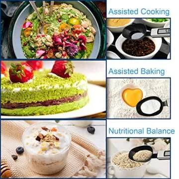 3T6B Kitchen Digital Measuring Spoon Food Scale Digital Multi-Function Small Digital Spoon Scale, Weight from 0.1 Grams to 500 Grams Support Unit g/oz/gn/ct (with 2 AAA Batteries)-LCD Display