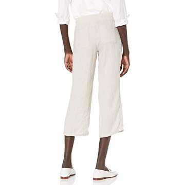 Amazon Essentials Women's Comfy Linen Crop Pants - Natural