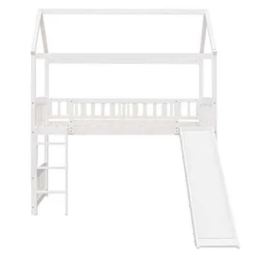 Merax Loft Bunk Bed with Slide for Kids Bedroom
