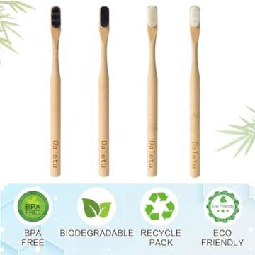 Daletu Bamboo Toothbrush, Biodegradable Toothbrushes Extra Soft Bristles, 20000 Soft Natural Bristle...