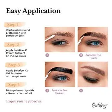 Godefroy Instant Eyebrow Color, Dark Brown, .18 ounces, 12-weeks of long lasting brow color, 3-applications per kit