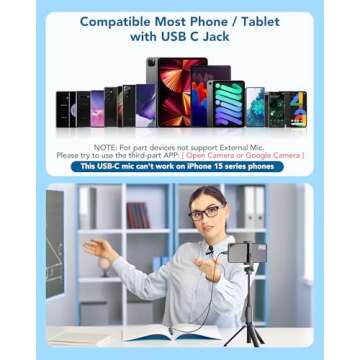 Lavalier Microphone USB C Podcaster Clip-on Recording Mic