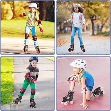 Nattork Girls Adjustable Roller Skates with Light-up Wheels