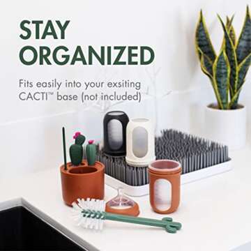 Boon Cacti Replacement Set - Bottle, Straw Brushes, Nipple, Detail - Non Toxic, Durable Nylon, Multicolor, 4 Count