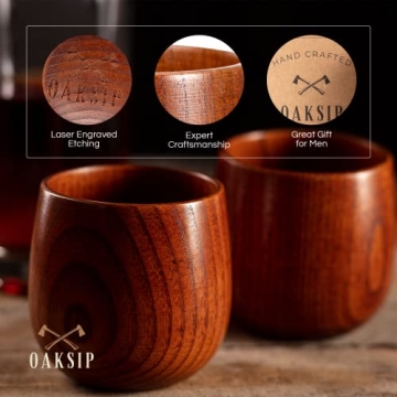 Oaksip Wooden Bourbon Drinking Glass Gift for Whiskey Lovers