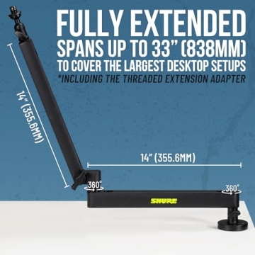 Shure Premium Mic Boom Stand for Streaming & Podcasting