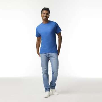 Gildan Adult Ultra Cotton T-Shirt, Style G2000, Multipack, Royal (2-Pack), 2X-Large