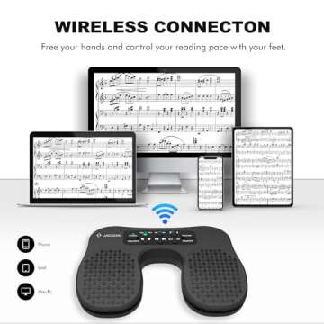 LUKCOZMO Page Turner for Musical Instruments - Wireless Page Foot Pedal Turner with Anti-Slip Rubber...