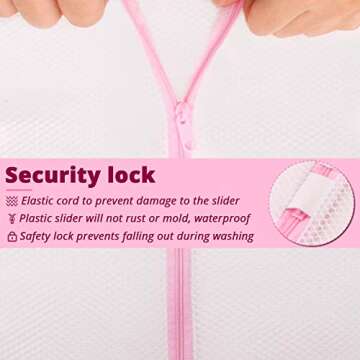 MJIYA Mesh Laundry Bags for Delicates with Premium Zipper, Travel Storage Organize Bag, Clothing Washing Bags for Laundry, Blouse, Bra, (WhiteA+Sphere Shape, 9.25x9.25x7 Inch)