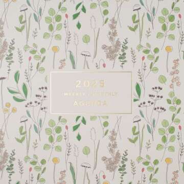 Fringe Studio 2025 Spiral Weekly Planner, Aug 2024 - Dec 2025, 17 Month, Paper Cover, "Eucalyptus Mi...