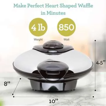 Euro Cuisine WM520 Heart Waffle Maker - Eco-Friendly Non-Stick Plates