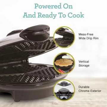 Euro Cuisine WM520 Heart Waffle Maker - Eco-Friendly Non-Stick Plates