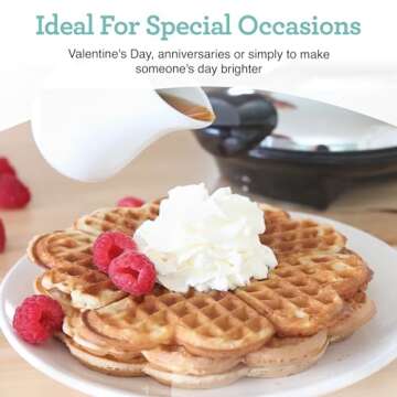 Euro Cuisine WM520 Heart Waffle Maker - Eco-Friendly Non-Stick Plates