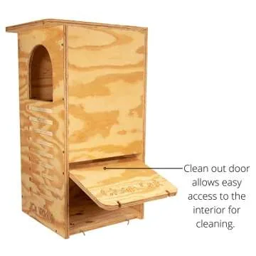 Barred Owl Nesting Box with Clean-Out Door and Accessories