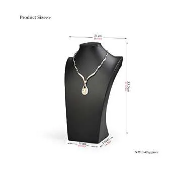 Oirlv Leather Necklace Display Stand Black Jewelry Mannequin H13.2inch