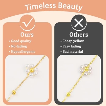 Dainty Daisy Pearl Choker Necklace for Women