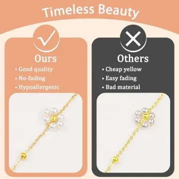 Dainty Daisy Pearl Choker Necklace for Women