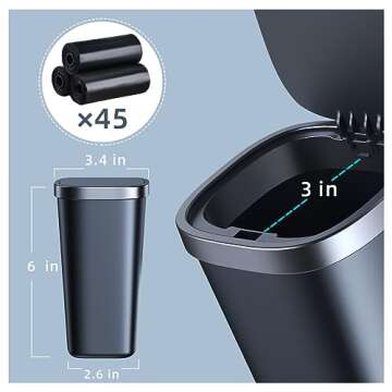 xuenair Mini Car Trash Can with Lid - Perfect for Your Cup Holder, Includes Trash Bags