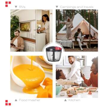 Ourokhome Manual Food Processor Vegetable Chopper, Portable Hand Pull String Garlic Mincer Onion Cutter for Veggies, Ginger, Fruits, Nuts, Herbs, etc., 650ml, Black