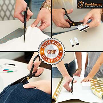 Professional 9 Inch Sewing Scissors for Fabric Cutting - Ultra Sharp, Heavy Duty Fabric Shears for S...
