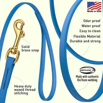 Viper K9 Biothane Working Dog Leash Waterproof Lead for Tracking Training Schutzhund Dog Sport and S...