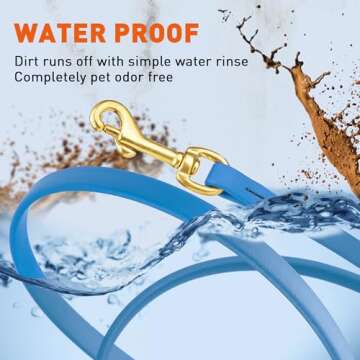 Viper K9 Biothane Working Dog Leash Waterproof Lead for Tracking Training Schutzhund Dog Sport and Search - Odor-Proof Long Line with Solid Brass Snap for Puppy Medium and Large - Water Friendly