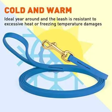 Viper K9 Biothane Working Dog Leash Waterproof Lead for Tracking Training Schutzhund Dog Sport and Search - Odor-Proof Long Line with Solid Brass Snap for Puppy Medium and Large - Water Friendly