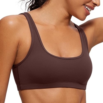 CRZ YOGA Butterluxe Mini Bra for Women - Scoop Neck Low Impact Wireless Sports Bra Yoga Cami Padded ...