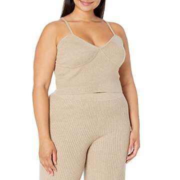 The Drop Women's Catalina Sweater Bralette in Heather Brown