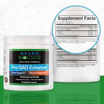 Pro GAD Enhancer 90 Capsules – Multi-Action GABA Supplement for Relaxation, Mood &, Nervous System – Contains 5 Key Ingredients, Including Magnesium, Zinc, L Theanine & Kava Kava