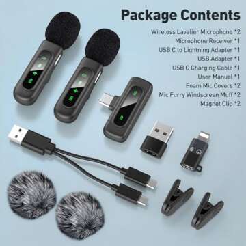 VEZQUA Wireless Lavalier Microphones for Vloggers and Podcasters